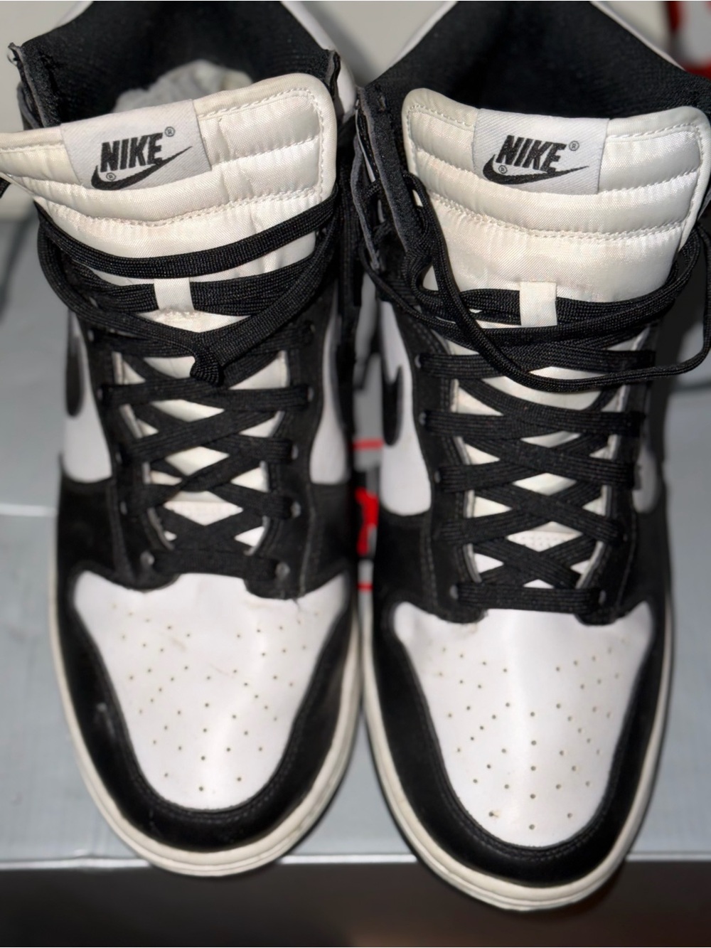 Nike White and Black High-Top Sneakers